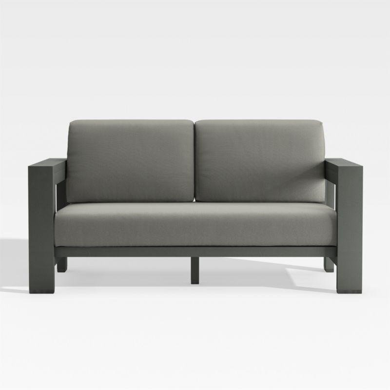 Walker 63" Metal Outdoor Loveseat with Canvas Charcoal Sunbrella ® Cushions added by Spoak Member