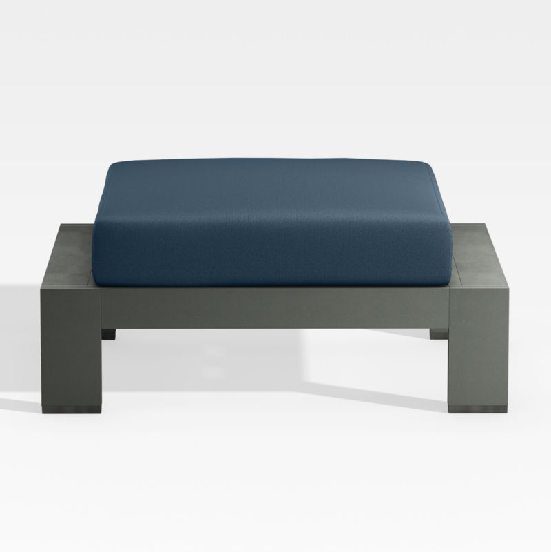 Walker Metal Outdoor Ottoman with Cast Harbor Blue Sunbrella ® Cushion added by Spoak Member