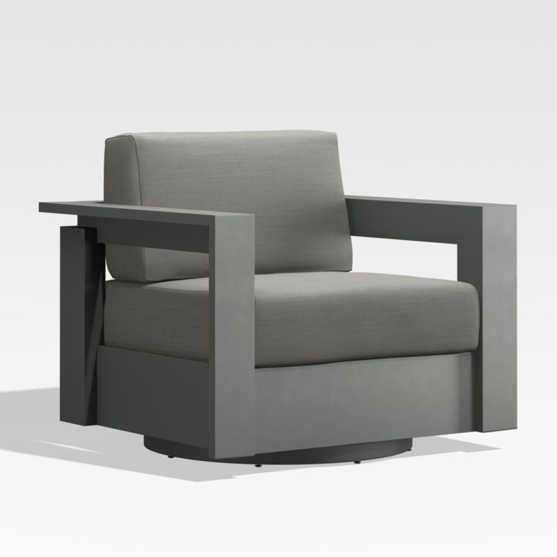 Walker Metal Outdoor Swivel Lounge Chair with Canvas Charcoal Sunbrella ® Cushions added by Spoak Member