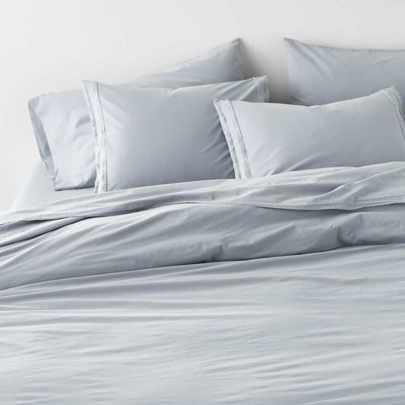 Favorite Washed Organic Cotton Mist Blue Eyelash Full/Queen Duvet Cover added by Spoak Member
