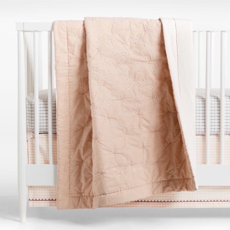 Wild Daisies Embroidered Organic Cotton Baby Crib Quilt added by Spoak Member