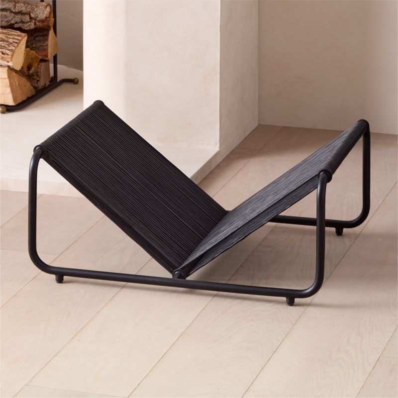 Alsina Corded Black Leather Log Holder | CB2 added by Spoak Member