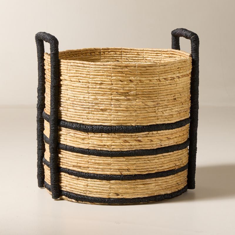 Aminah Woven Storage Basket with Black Handles Small + Reviews | CB2 added by Spoak Member