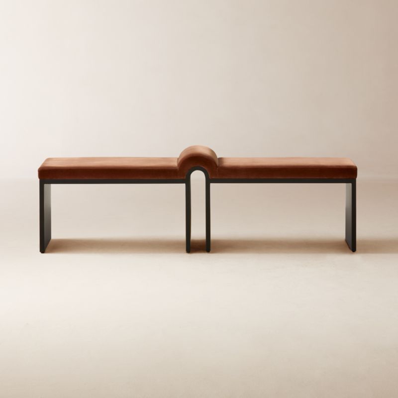 Arc 67" Bronze Brown Velvet Bench + Reviews | CB2 added by Spoak Member