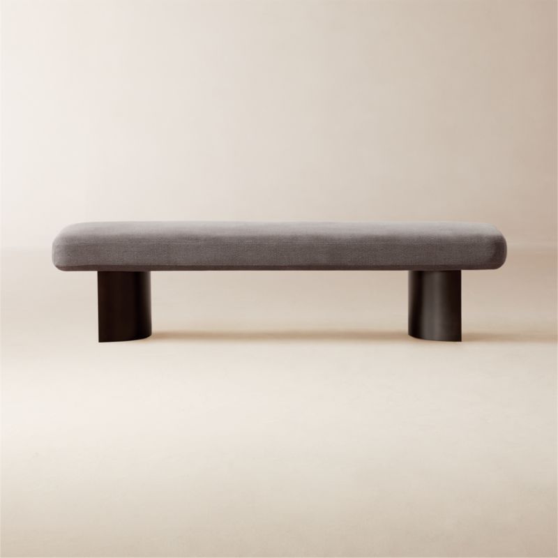 Argyle 63" Grey Linen Upholstered Bench + Reviews | CB2 added by Spoak Member