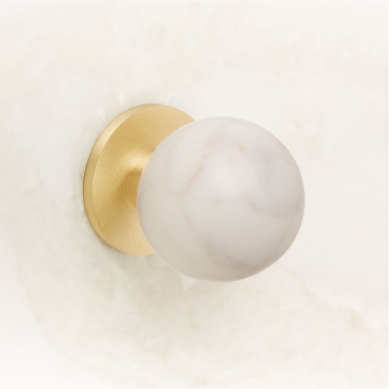 Avery Brushed Brass and Carrara Marble Knob 1.25'' + Reviews | CB2 added by Spoak Member