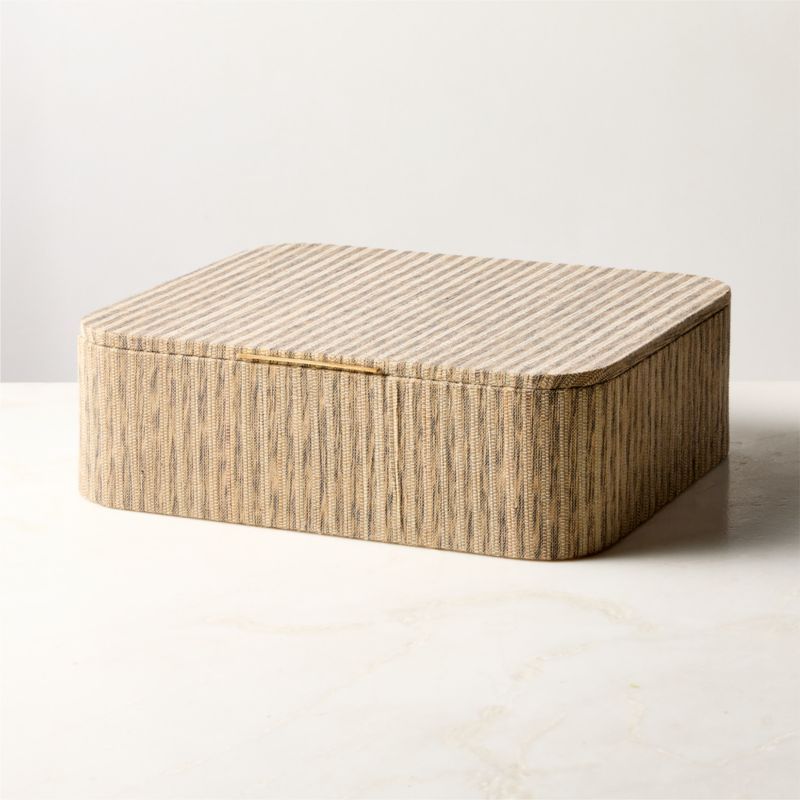 Axton Natural Storage Box with Unlacquered Brass Handle Large | CB2 added by Spoak Member
