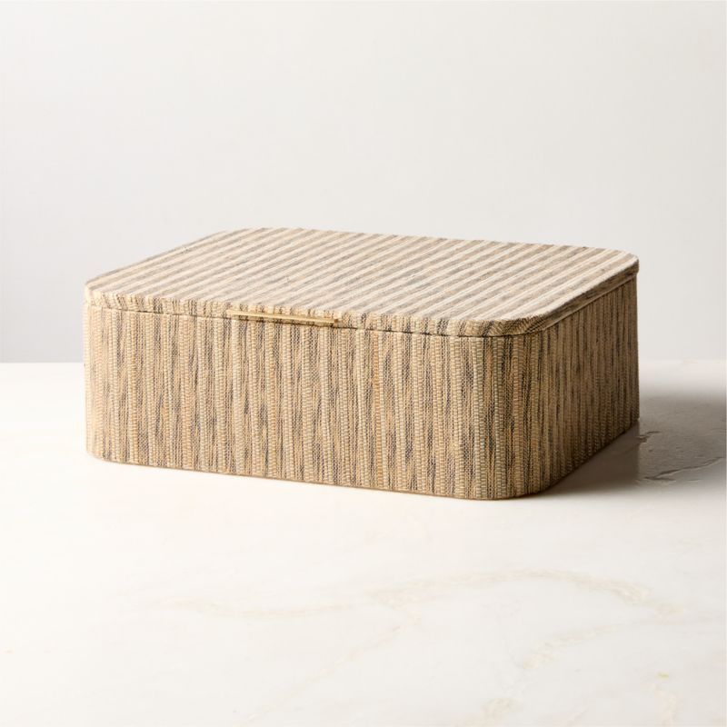 Axton Natural Storage Box with Unlacquered Brass Handle Medium | CB2 added by Spoak Member
