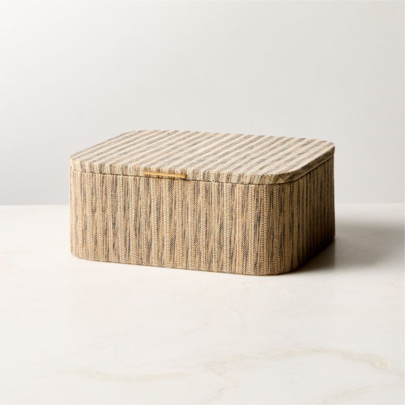 Axton Natural Storage Box with Unlacquered Brass Handle Small | CB2 added by Spoak Member