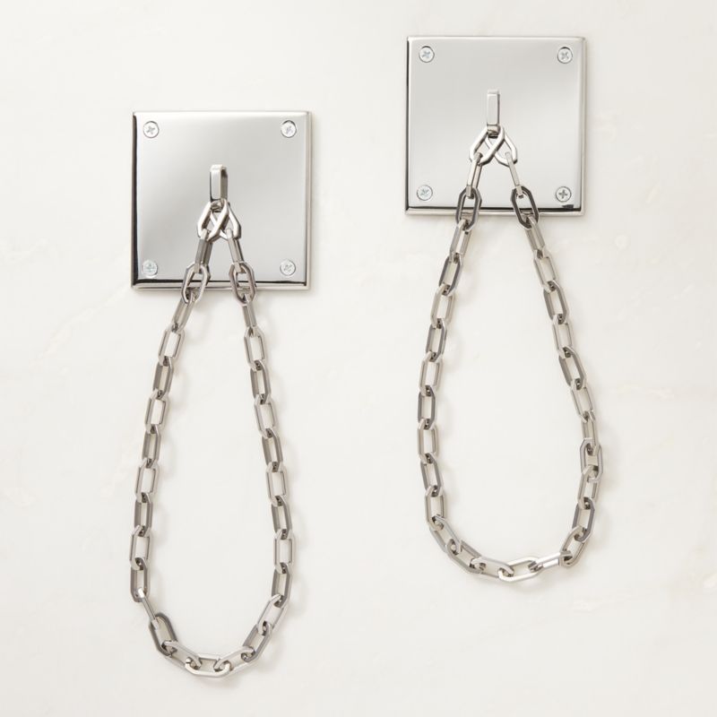 Bolt Polished Nickel Chain Curtain Tiebacks Set of 2 + Reviews | CB2 added by Spoak Member