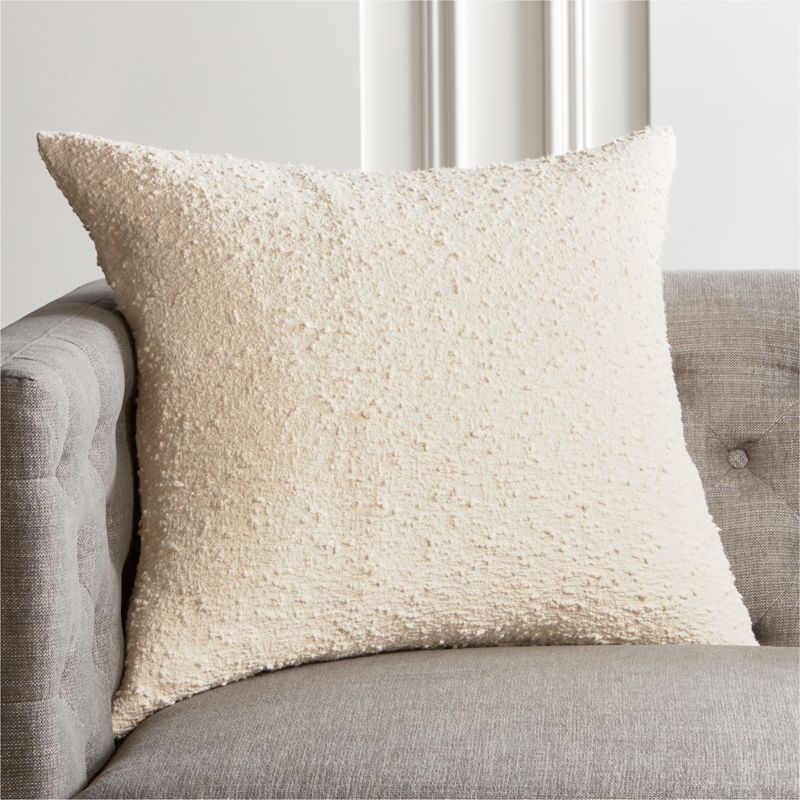 Ivory Boucle Throw Pillow with Feather-Down Insert 23"x23" + Reviews | CB2 added by Spoak Member