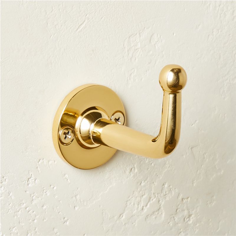 Boule-Inspired Polished Brass Wall Mount Hook + Reviews | CB2 added by Spoak Member
