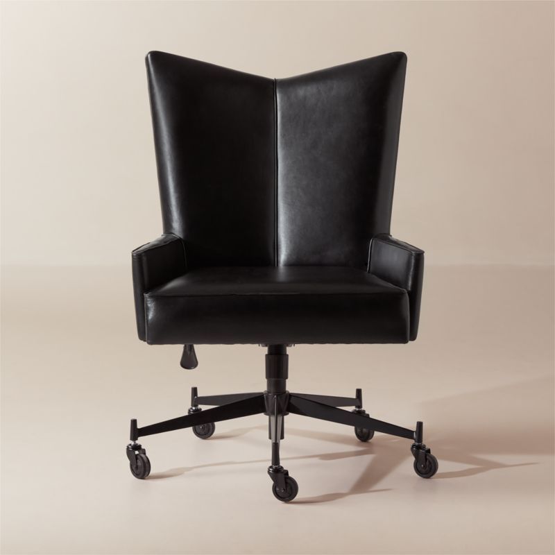 Bowtie Black Leather Office Chair Model 3002 by Paul McCobb + Reviews | CB2 added by Spoak Member