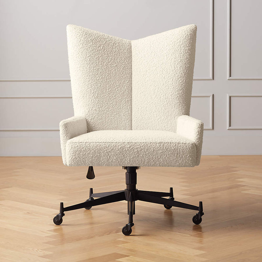 Bowtie cream boucle office chair added by Spoak Member