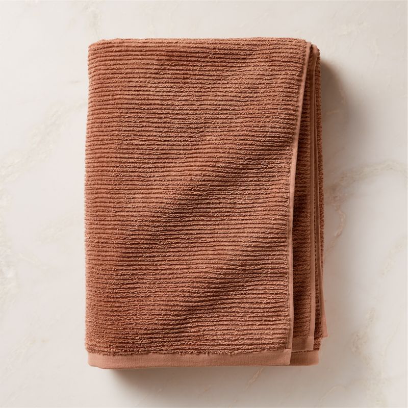 Brooks Ribbed Organic Cotton Dusty Rose Bath Sheet + Reviews | CB2 added by Spoak Member