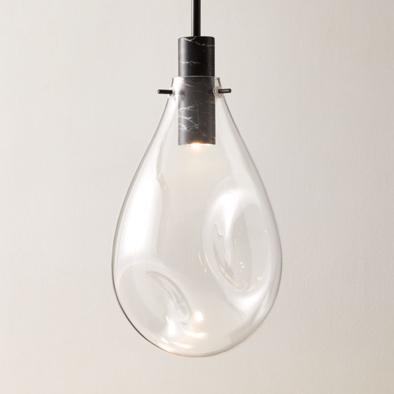 Calandra Glass And Black Marble Pendant Light Small + Reviews | CB2 added by Spoak Member