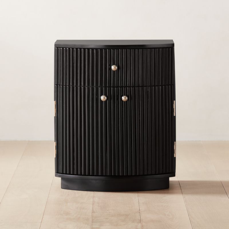 Cameo Curved Black Wood Nightstand with Drawer + Reviews | CB2 added by Spoak Member
