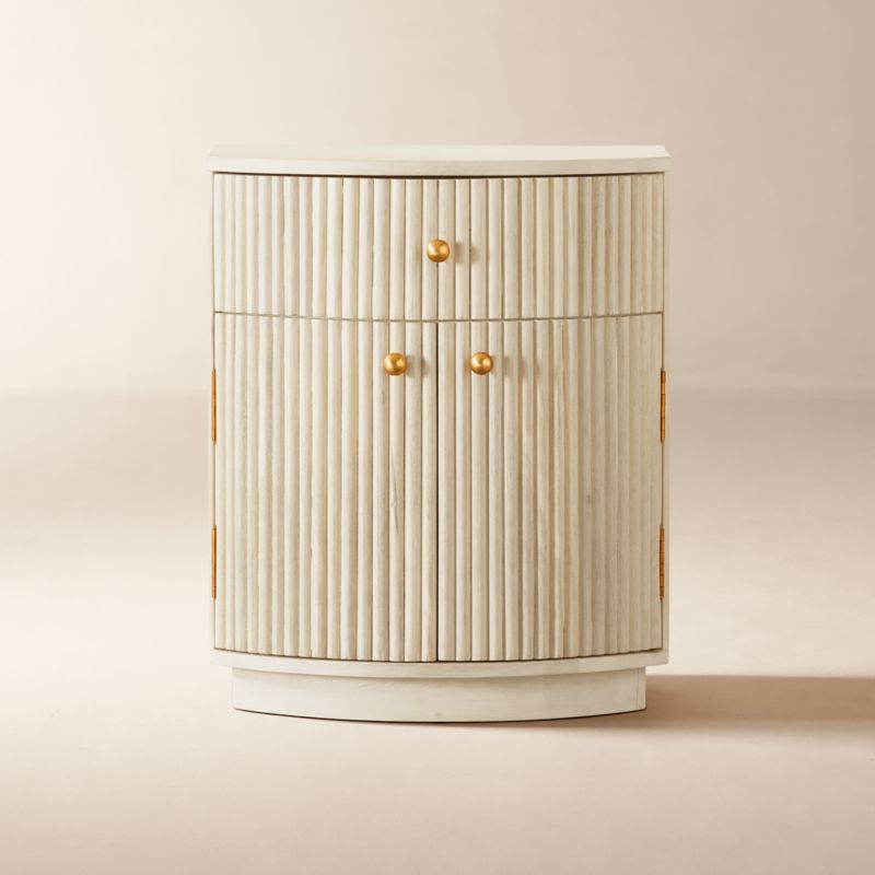 Cameo Curved Whitewashed Wood Nightstand with Drawer + Reviews | CB2 added by Spoak Member