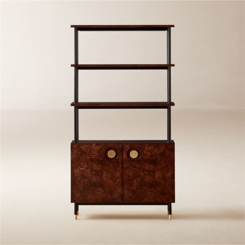 Carbon Brown Burl Wood Bookshelf | CB2 added by Spoak Member