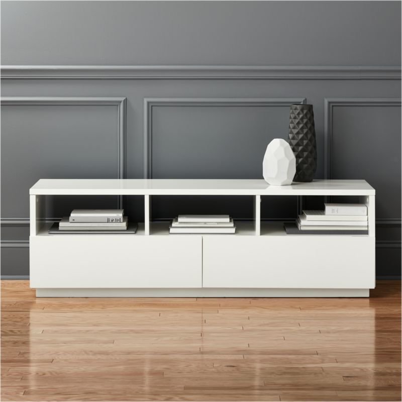 Chill 60" White High-Gloss Media Console + Reviews | CB2 added by Spoak Member