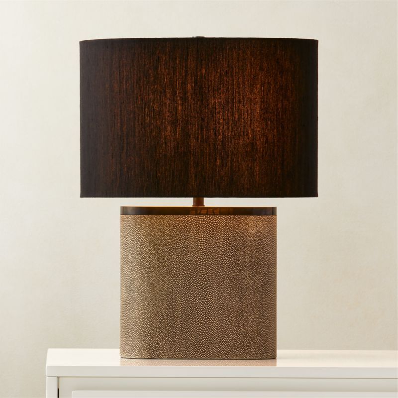 Clair Black Shagreen Leather Modern Table Lamp with Black Shade + Reviews | CB2 added by Spoak Member