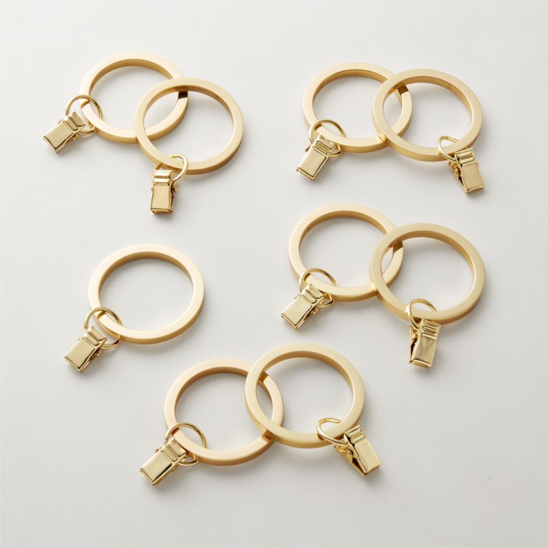 Modern Polished Brass Curtain Rings with Clips Set of 9 + Reviews | CB2 added by Spoak Member
