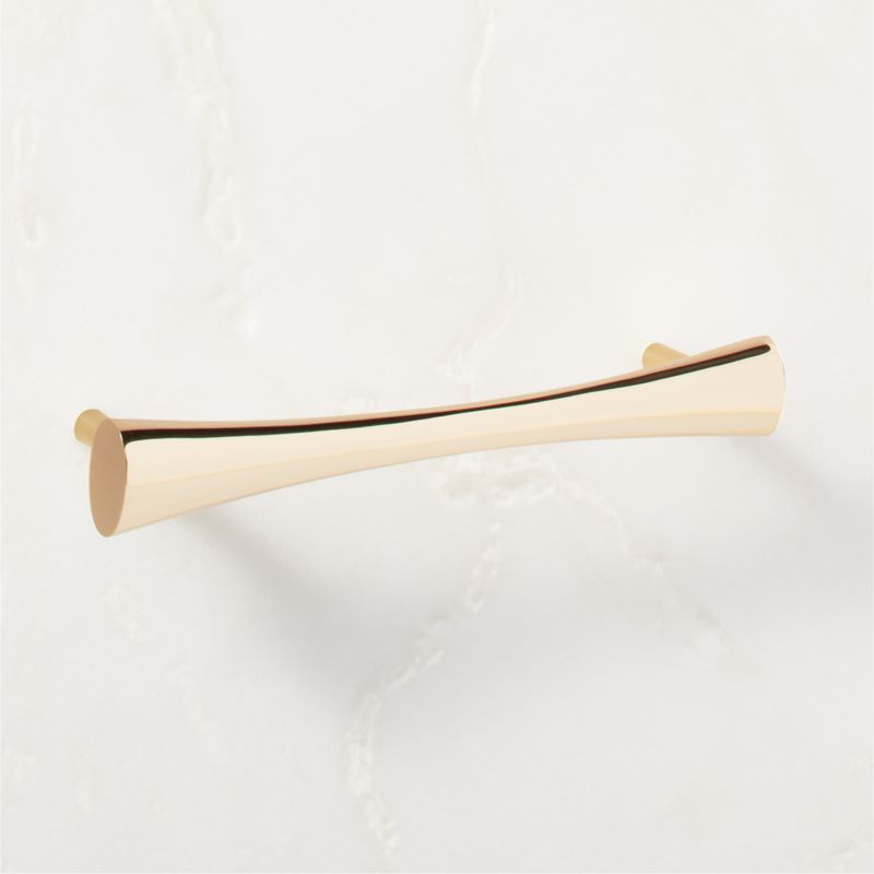 Cravat Polished Unlacquered Brass Tapered Cabinet Handle 6" + Reviews | CB2 added by Spoak Member