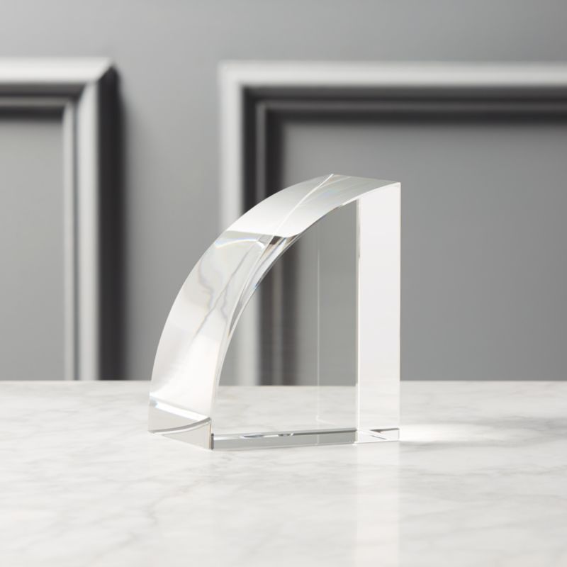 Modern Curved Crystal Glass Bookend + Reviews | CB2 added by Spoak Member