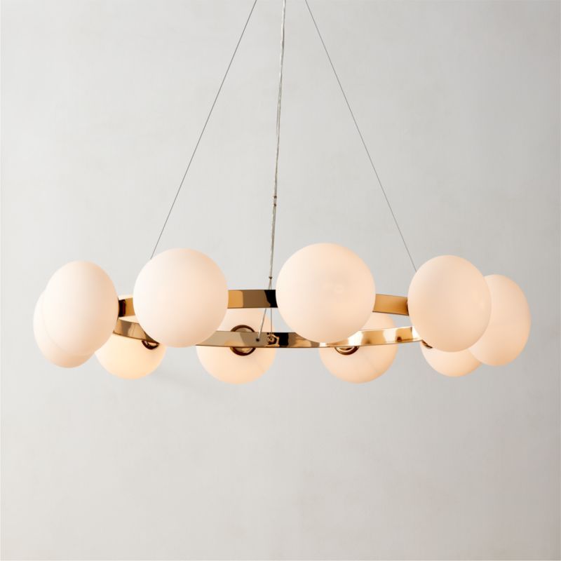Curie Modern Polished Champagne Chandelier + Reviews | CB2 added by Spoak Member