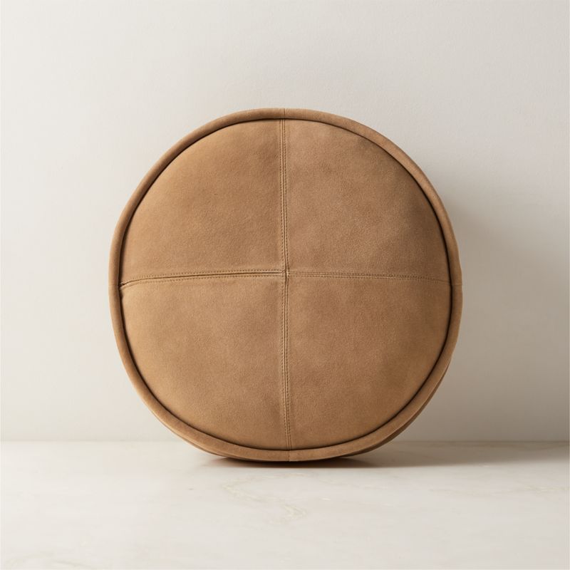 Dacre Round Light Brown Suede Throw Pillow 16" + Reviews | CB2 added by Spoak Member