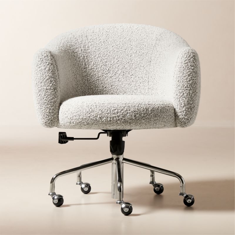 Ellesssi Peppered Grey Boucle Swivel Office Chair + Reviews | CB2 added by Spoak Member