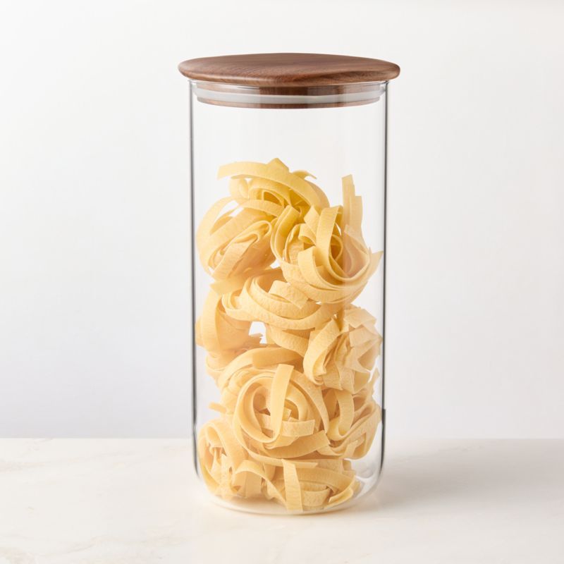 Ellis Tall Glass Canister with Walnut Lid + Reviews | CB2 added by Spoak Member