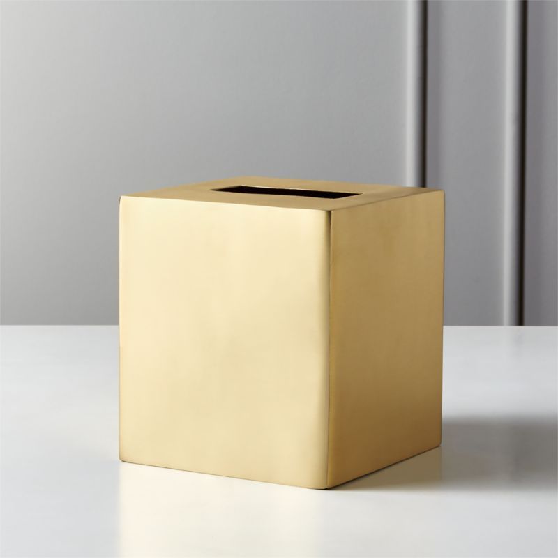Elton Brushed Brass Tissue Box Cover + Reviews | CB2 added by Spoak Member