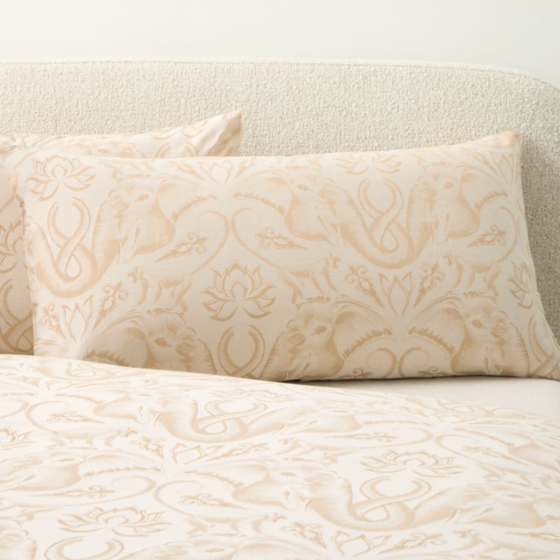 Natural Entwined Elephants Organic Cotton King Pillow Shams Set of 2 - The White Lotus + Reviews | CB2 added by Spoak Member