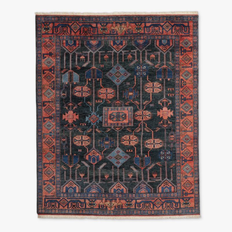 Eros Hand-Knotted Red and Blue Area Rug 6'x9' + Reviews | CB2 added by Spoak Member