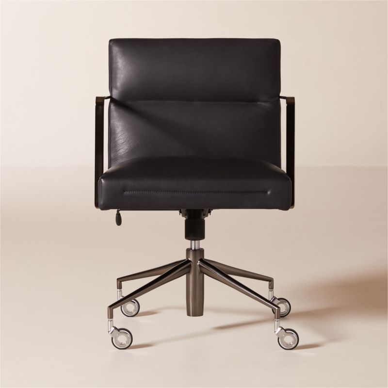 Etana Black Leather Office Chair + Reviews | CB2 added by Spoak Member