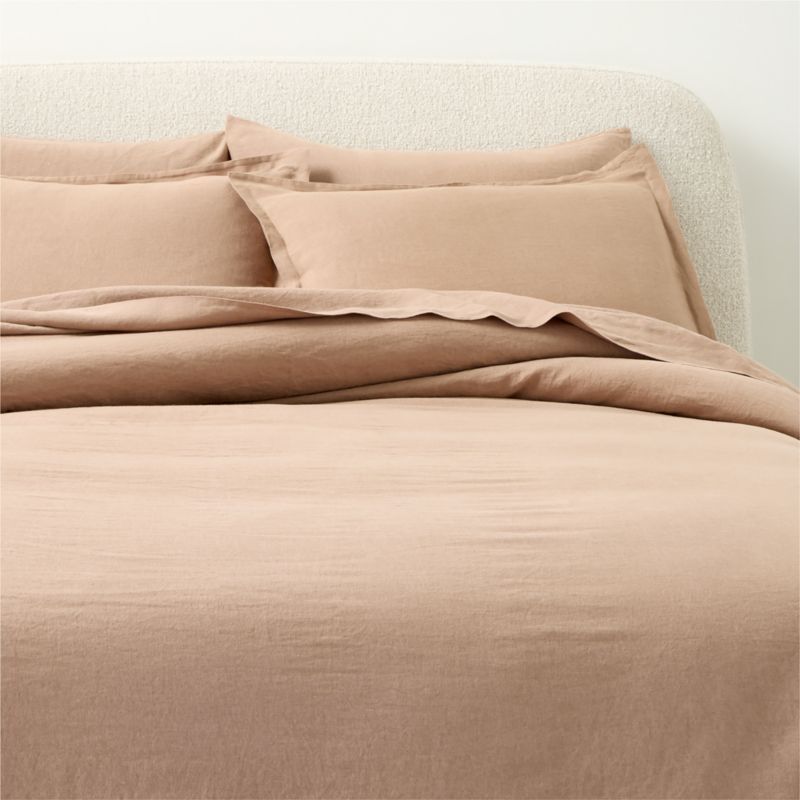 EUROPEAN FLAX-Certified Linen Tawny Brown Full/Queen Duvet Cover + Reviews | CB2 added by Spoak Member