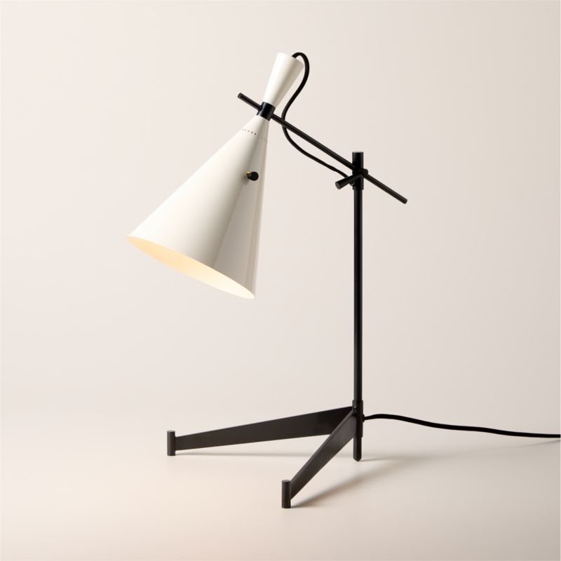 Exposior Blackened Brass Task Table Lamp with Warm White Shade Model E7 by Paul McCobb | CB2 added by Spoak Member