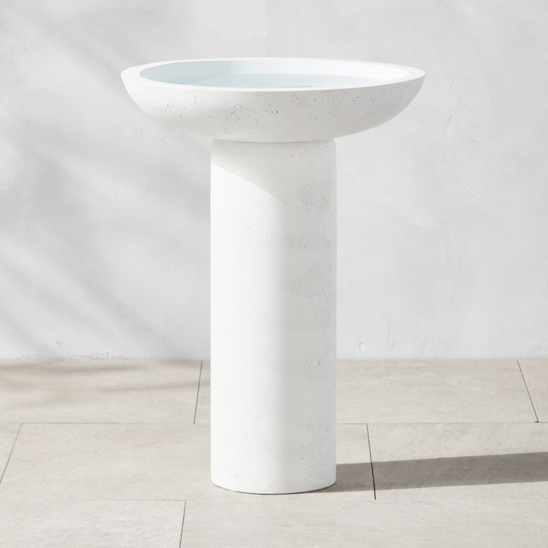 Flatform Modern White Cement Birdbath + Reviews | CB2 added by Spoak Member