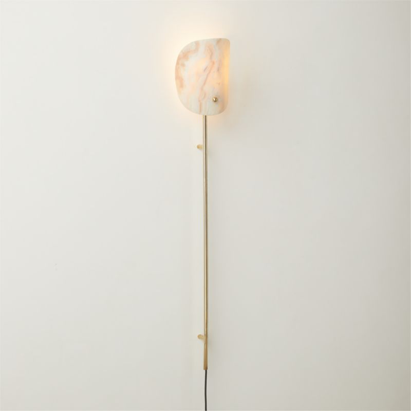 Fold Onyx and Brass Plug-In Wall Sconce Tall | CB2 added by Spoak Member