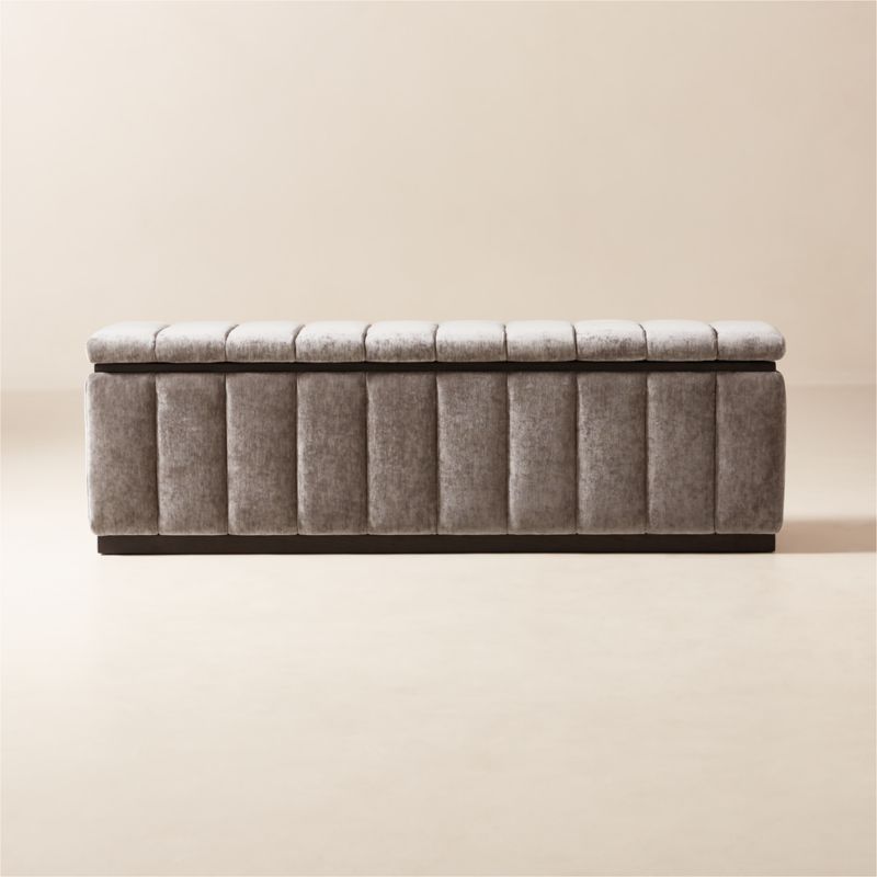 Forte 59" Grey Velvet Storage Bench + Reviews | CB2 added by Spoak Member
