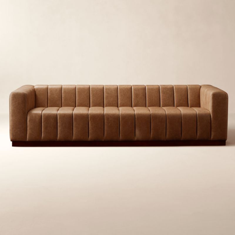 Forte Channeled Saddle Leather Extra Large Modern Sofa + Reviews | CB2 added by Spoak Member