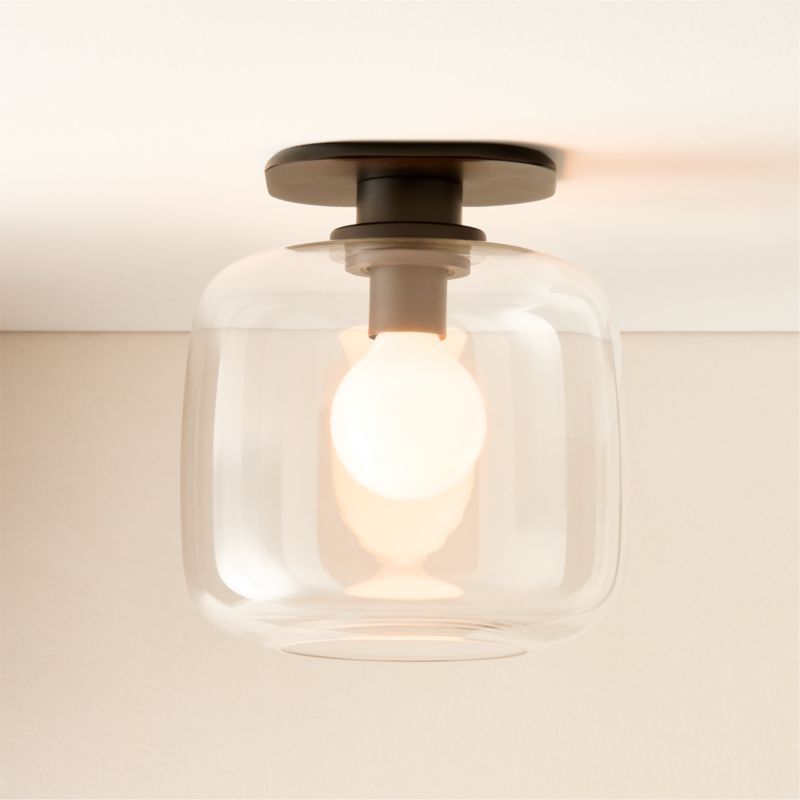 Halen Blackened Brass Flush Mount Light with Clear Glass Shade | CB2 added by Spoak Member
