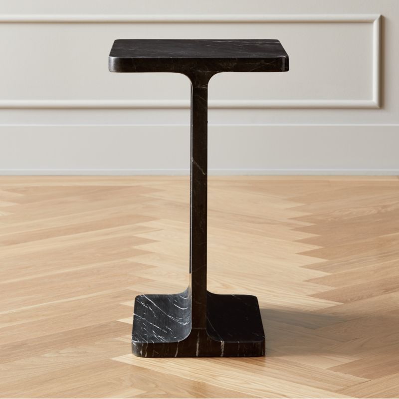 I Beam Black Marble Modern Side Table + Reviews | CB2 added by Spoak Member