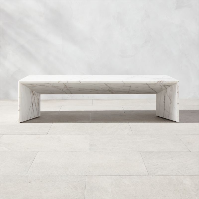 Ilise Modern White Marble Outdoor Coffee Table + Reviews | CB2 added by Spoak Member
