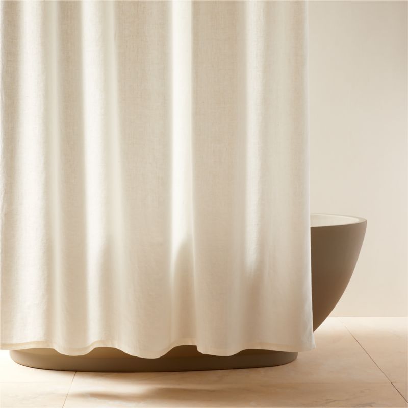 Ira Ivory Solid Linen Shower Curtain 72" + Reviews | CB2 added by Spoak Member