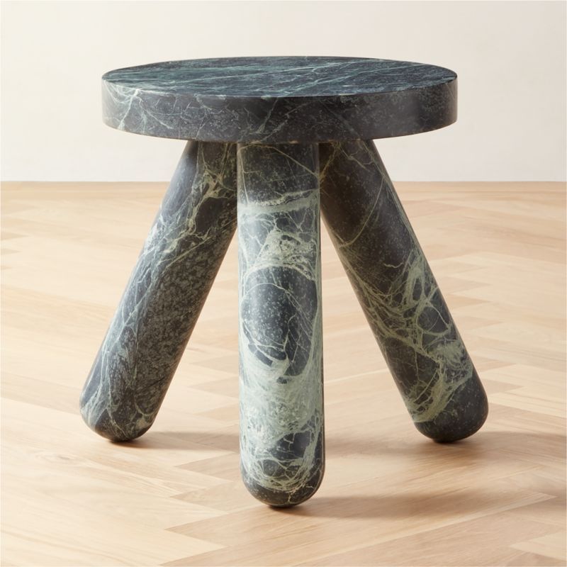 Jaxx Modern Round Tripod Green Marble Side Table + Reviews | CB2 added by Spoak Member