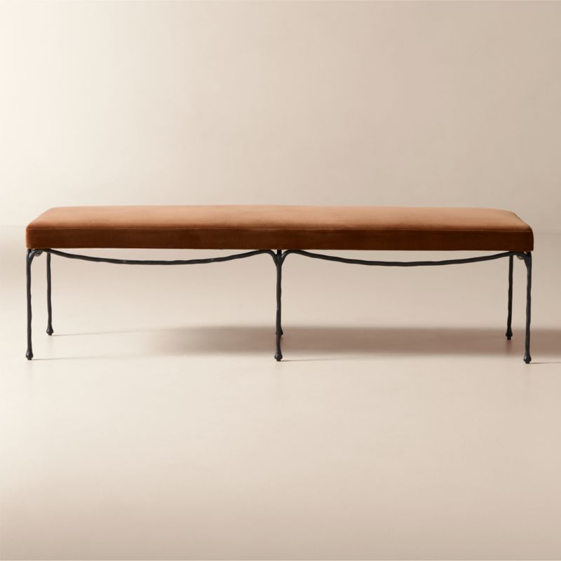 Journey 60" Terracotta Red Velvet Bench + Reviews | CB2 added by Spoak Member