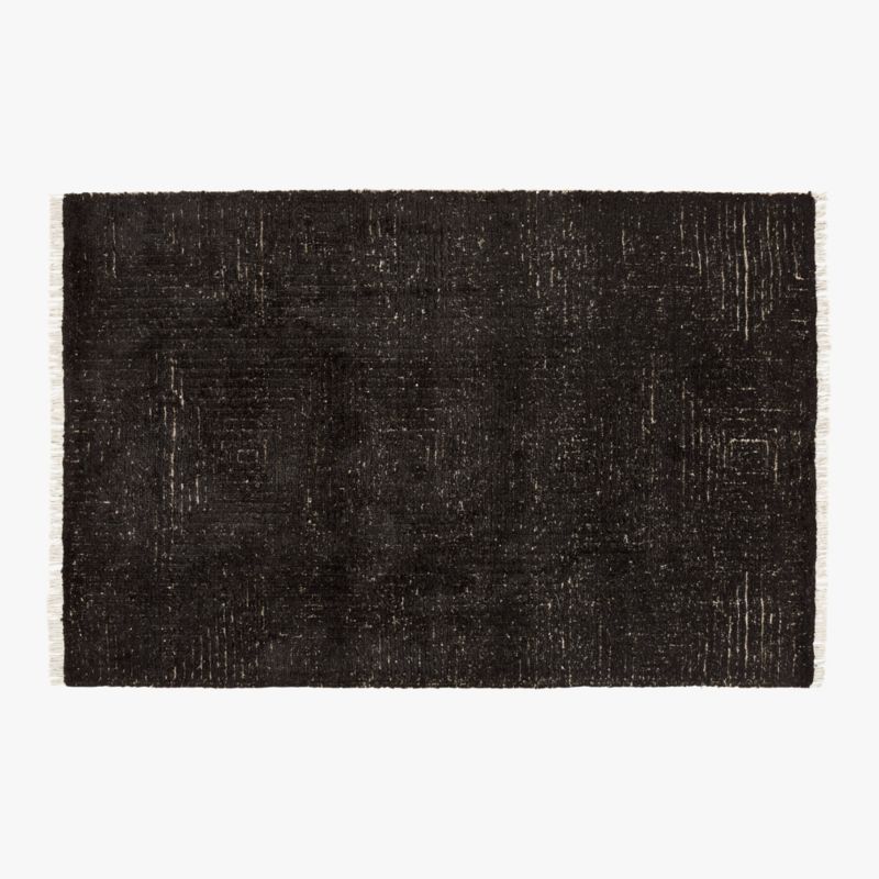 Keen Hand-Knotted Viscose Black Area Rug 5'x8' + Reviews | CB2 added by Abby Baker