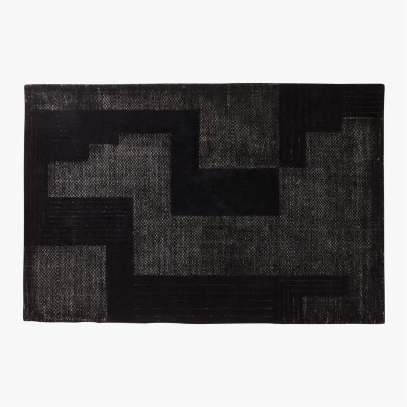 6' x 9' - Larso Modern Black Wool Area Rug 6'x9' + Reviews | CB2 added by Taylor Grysiewicz
